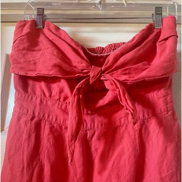 Derek Lam Collective Alene tie front linen jumpsuit GUC - Picture 6 of 8